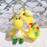 3D PVC Figure Keychain - Super Mario - Yellow Yoshi Figure With Green Shoes