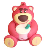 3D PVC Figure Keychain - Toy Story - Lotso Bear Holding A Drink