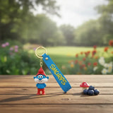 3D PVC Figure Keychain - The Smurfs - Papa Smurf Figure