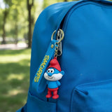 3D PVC Figure Keychain - The Smurfs - Papa Smurf Figure