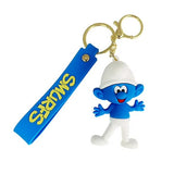 3D PVC Figure Keychain - The Smurfs - Smurf Figure With Blue Strap