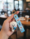 3D PVC Figure Keychain - Bt21 - RJ Holding Blue Bear