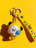 3D PVC Figure Keychain - Bt21 - Chimmy Sleeping Holding Shooky