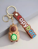 3D PVC Figure Keychain - Capybara - Holding Turtle