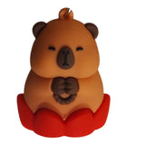 3D PVC Figure Keychain - Capybara - Meditating Lotus