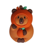 3D PVC Figure Keychain - Capybara - Pumpkin Costume