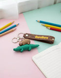 3D PVC Figure Keychain - Capybara - Riding Alligator