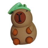 3D PVC Figure Keychain - Capybara - Green Beret