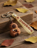 3D PVC Figure Keychain - Capybara - Holding Drumstick With Baby
