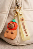 3D PVC Figure Keychain - Capybara - Strawberry Costume