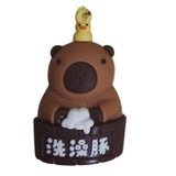 3D PVC Figure Keychain - Capybara - Bathing With Duck