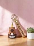 3D PVC Figure Keychain - Capybara - Bathing With Duck
