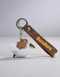 3D PVC Figure Keychain - Capybara - Riding Pelican