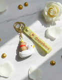 3D PVC Figure Keychain - Capybara - Riding Duck Yuzu Hat