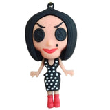 3D PVC Figure Keychain - Coraline - Other Mother Polka Dot Dress With Red Boots