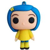 3D PVC Figure Keychain - Coraline - Chibi Yellow Raincoat Standing
