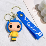 3D PVC Figure Keychain - Coraline - Chibi Yellow Raincoat Standing
