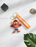 3D PVC Figure Keychain - Crash Bandicoot - Smiling Waving