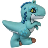 3D PVC Figure Keychain - Dinosaurios - Chibi Blue Velociraptor