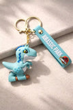 3D PVC Figure Keychain - Dinosaurios - Chibi Blue Velociraptor