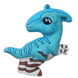 3D PVC Figure Keychain - Dinosaurios - Chibi Parasaurolophus Bandaged Legs