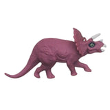 3D PVC Figure Keychain - Dinosaurios Biceratops - Triceratops Magenta Open Mouth