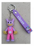 3D PVC Figure Keychain - El Asombroso Circo Digital - Jax Pink Overalls