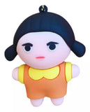 3D PVC Figure Keychain - El Juego Del Calamar - Younghee Doll Orange Dress