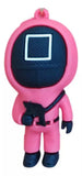 3D PVC Figure Keychain - El Juego Del Calamar - Pink Square Guard Holding Gun