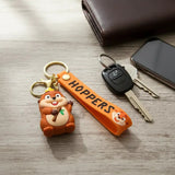 3D PVC Figure Keychain - Hoppers Operación Castor - Crowned Castor Holding Stick