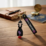 3D PVC Figure Keychain - Hotel Transylvania - Mavis Purple Leaf Dress