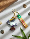 3D PVC Figure Keychain - Kung Fu Panda - Mr Ping Straw Hat Waving