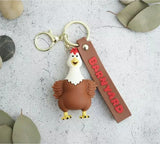 3D PVC Figure Keychain - La Granja - Smiling Hen Standing