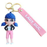 3D PVC Figure Keychain - Lady Bug - Marinette Casual Outfit