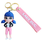 3D PVC Figure Keychain - Lady Bug - Marinette Casual Outfit