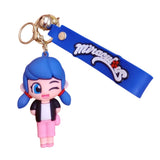 3D PVC Figure Keychain - Lady Bug - Marinette Winking Civilian Outfit