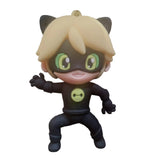 3D PVC Figure Keychain - Lady Bug - Chibi Cat Noir Action