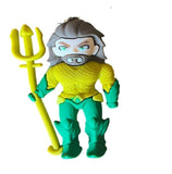 3D PVC Figure Keychain - Liga De La Justicia Aquaman - Chibi Aquaman With Trident