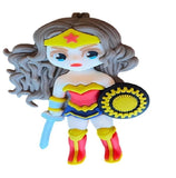 3D PVC Figure Keychain - Liga De La Justicia Mujer Maravilla - Wonder Woman Chibi Sword Shield