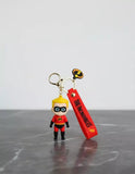 3D PVC Figure Keychain - Los Increibles Dashiell Parr - Chibi Dash Parr Superhero Suit