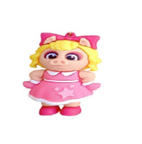 3D PVC Figure Keychain - Los Muppets - Baby Miss Piggy Pink Dress