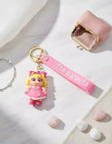 3D PVC Figure Keychain - Los Muppets - Baby Miss Piggy Pink Dress