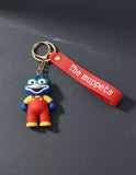 3D PVC Figure Keychain - Los Muppets - Baby Gonzo Red Overalls