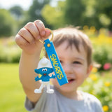 3D PVC Figure Keychain - Los Pitufos Pitufo - Handy Smurf Hard Hat