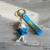 3D PVC Figure Keychain - Los Pitufos Pitufo - Handy Smurf Hard Hat