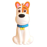 3D PVC Figure Keychain - Mascotas - Max Sitting Blue Collar