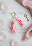 3D PVC Figure Keychain - Pantera Rosa - Pink Panther Waving