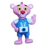 3D PVC Figure Keychain - Pantera Rosa - Pinky Blue Overall Camera