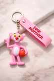 3D PVC Figure Keychain - Pantera Rosa - Pink Panther Holding Basketball