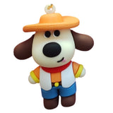 3D PVC Figure Keychain - Pets - Dog Cowboy Hat Outfit